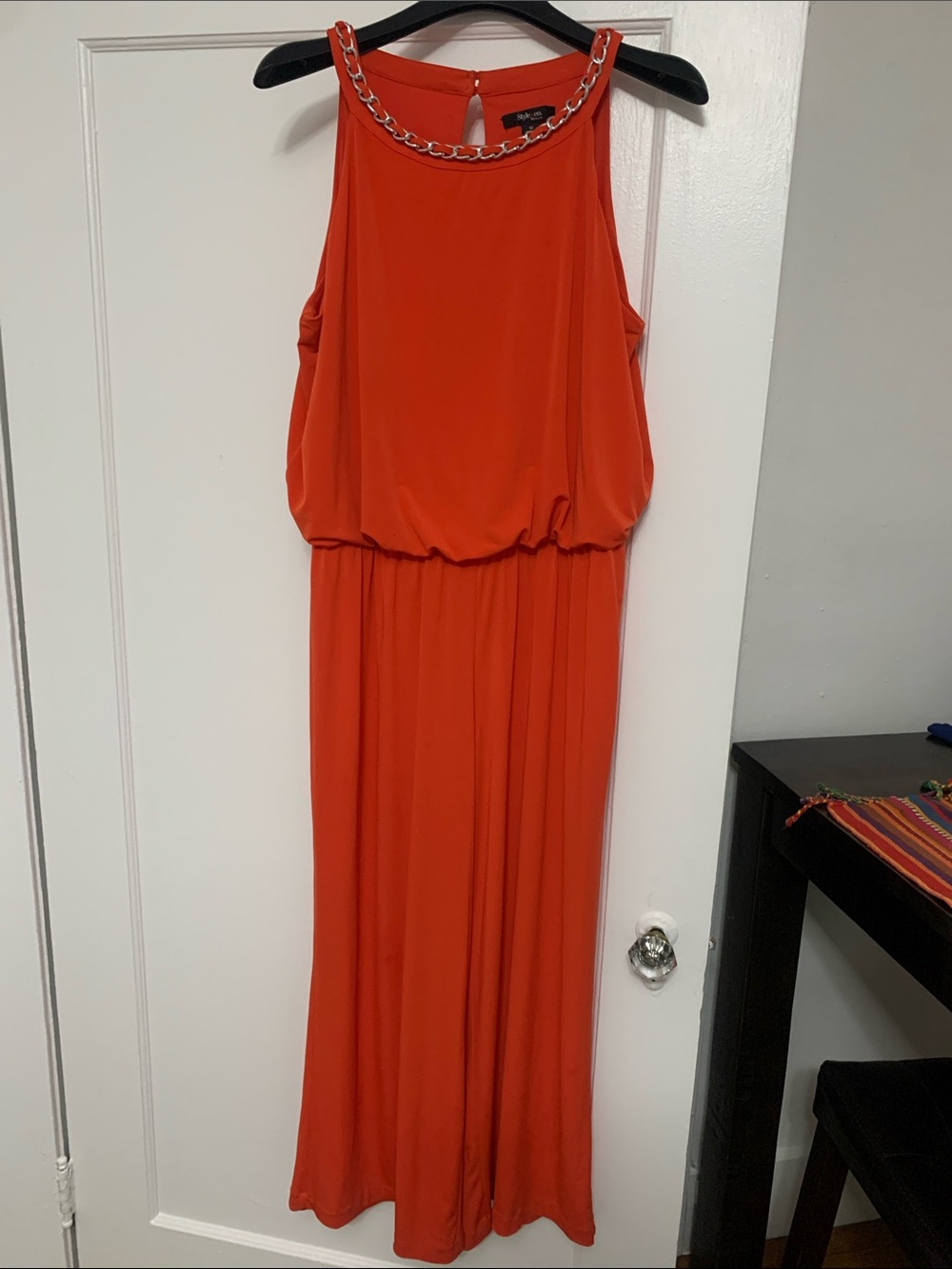 Women's Orange Chain-Trim pant suit